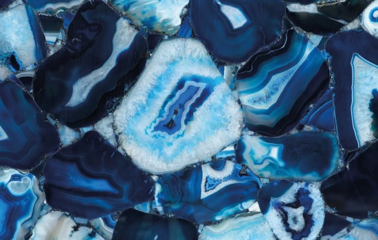 Blue Agate Yarı Değerli Taş